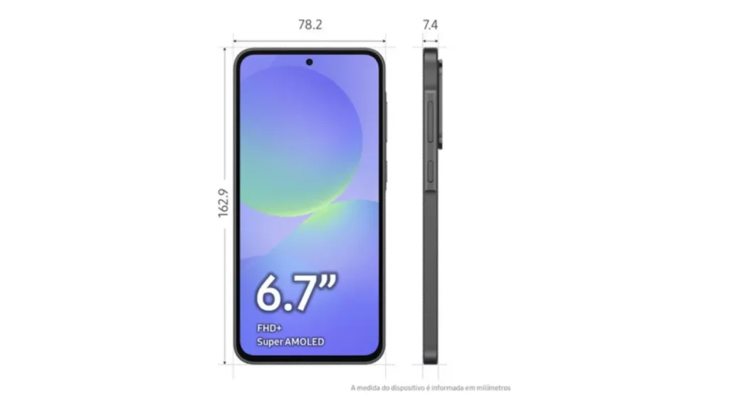 Design do Samsung Galaxy A36