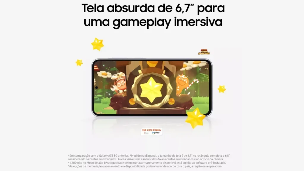 Tela do Samsung Galaxy A36
