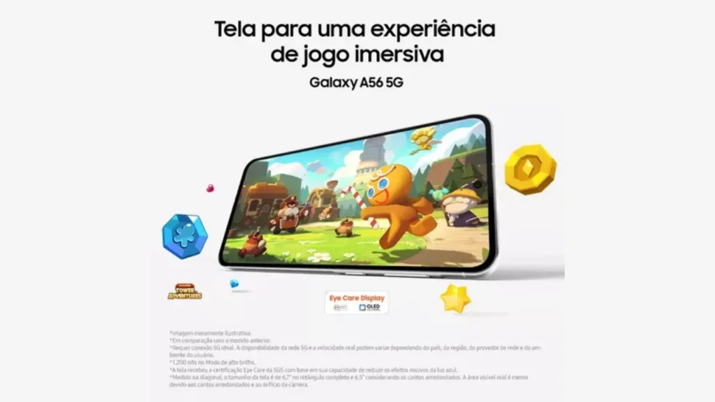 Tela do Galaxy A56
