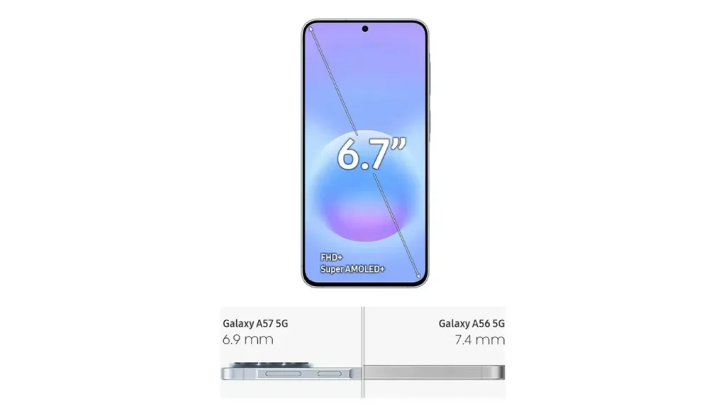 O Galaxy A57 Vem com Tela Super AMOLED+